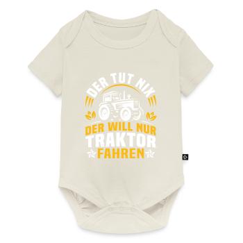 der tut nix der will nur traktor fahren - Baby Premium Kurzarmbody - Naturweiß - Vorne