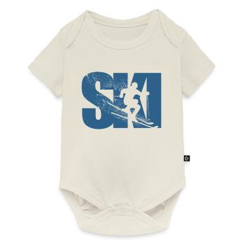 Ski, après-ski, sports d'hiver, vacances au ski - Body à manches courtes Premium Bébé - blanc cassé - Devant