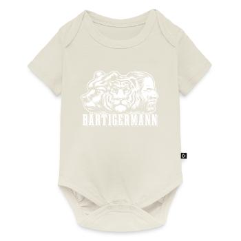 Bärtiger Mann, Bär Tiger Mann, Vater, Papa - Baby Premium Kurzarmbody - Naturweiß - Vorne