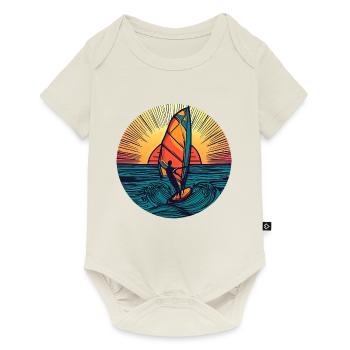 Windsurfer Surfer Sunset - Body à manches courtes Premium Bébé - blanc cassé - Devant