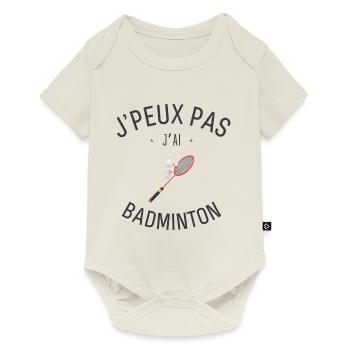 J'Peux pas j'ai Badminton - Body à manches courtes Premium Bébé - blanc cassé - Devant