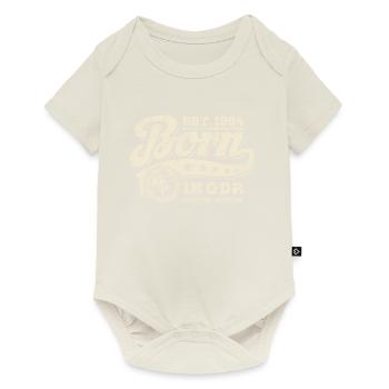 Born in GDR 1984 - Geburtstag - Ossi Geschenk - Baby Premium Kurzarmbody - Naturweiß - Vorne