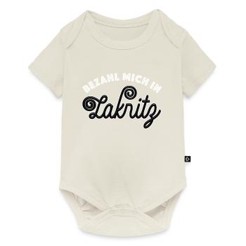 Bezahl mich in Lakritz - naschen - Spruch - Baby Premium Kurzarmbody - Naturweiß - Vorne