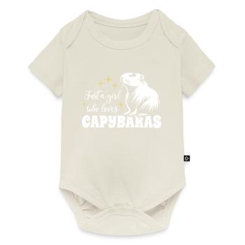 Just a girl who loves capybaras - Spruch - Baby Premium short-sleeve bodysuit - off white - Front