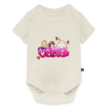 Cake Graffiti Schriftzug - Baby Premium Kurzarmbody - Naturweiß - Vorne