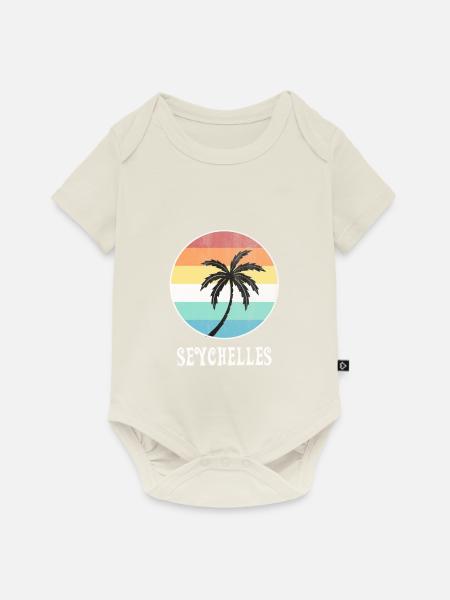 Seychellen - Baby Premium Kurzarmbody - Naturweiß