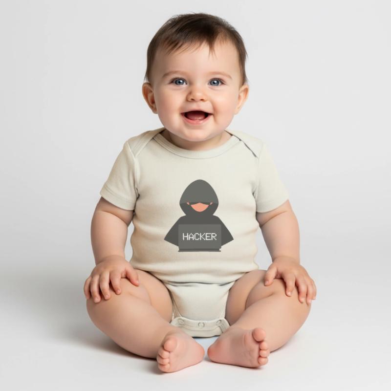 Développeur Hacker Coder Black Hat Body à manches courtes Premium Bébé