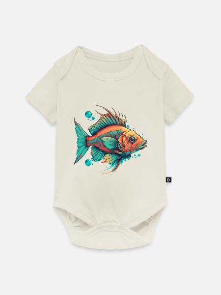 Fisch - Baby Premium Kurzarmbody - Naturweiß