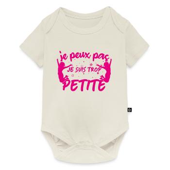 fille petite Je peux pas je suis trop Petite - Body à manches courtes Premium Bébé - blanc cassé - Devant