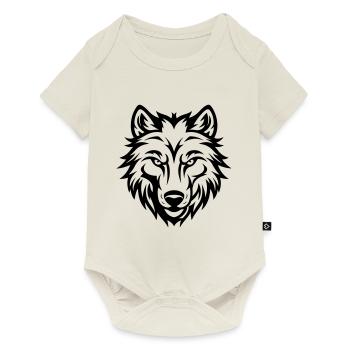 Tête de loup - Body à manches courtes Premium Bébé - blanc cassé - Devant