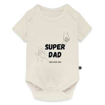Super Dad Wir lieben dich Super Papa - Baby Premium Kurzarmbody - Naturweiß - Vorne