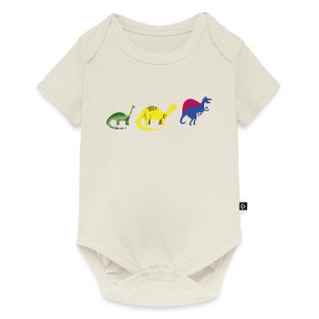 Three dinosaurs. Colorful. - Baby Premium short-sleeve bodysuit - off white - Front