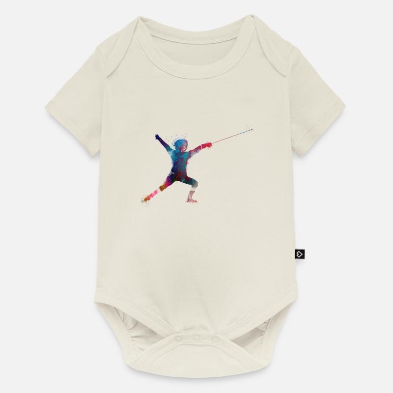 Fechtsport - Baby Premium Kurzarmbody - Naturweiß