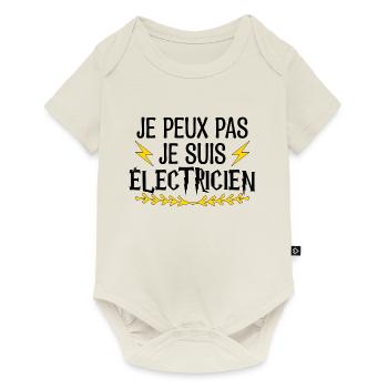 Électricien meilleur Électricien métier électrique - Body à manches courtes Premium Bébé - blanc cassé - Devant