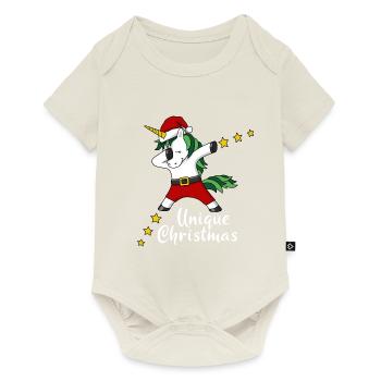 unique christmas Christmas unicorn unicorn dab - Baby Premium short-sleeve bodysuit - off white - Front