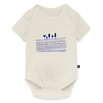 Flower meadow with trees - Baby Premium short-sleeve bodysuit - off white - Front