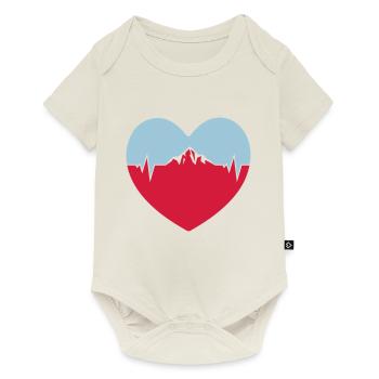 j'aime les montagnes coeur pulsé - Body à manches courtes Premium Bébé - blanc cassé - Devant