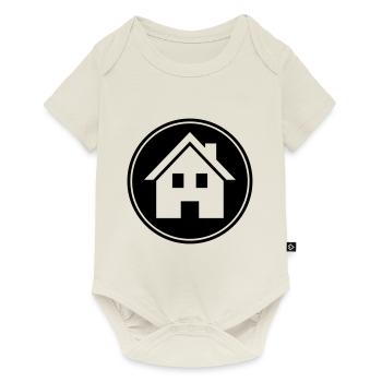 haus icon symbol kreis - Baby Premium Kurzarmbody - Naturweiß - Vorne