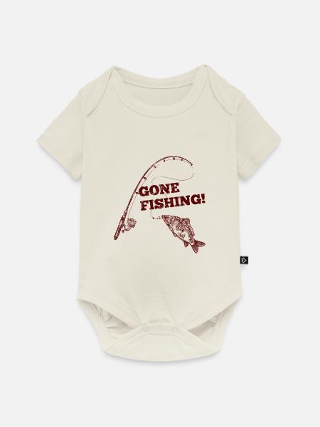 Fischen Angeln Spruch - Baby Premium Kurzarmbody - Naturweiß