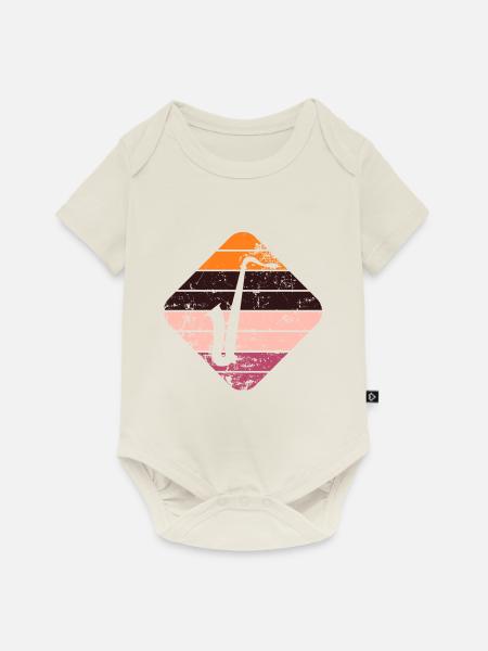Saxofon - Baby Premium Kurzarmbody - Naturweiß
