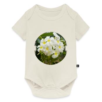 Plumeria are represented in the tropics - Baby Premium short-sleeve bodysuit - off white - Front
