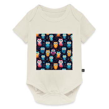 Mignon bébé hibou motif - Body à manches courtes Premium Bébé - blanc cassé - Devant