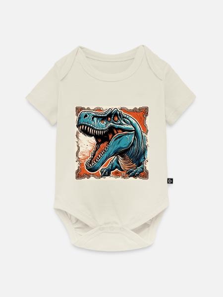 Dinosaurier / Tier / Urzeit / Reptil / Jungs - Baby Premium Kurzarmbody - Naturweiß