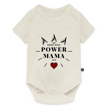 Power Mama - Baby Premium Kurzarmbody - Naturweiß - Vorne