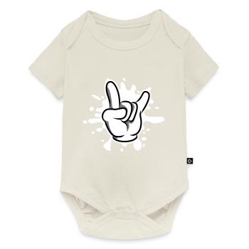 hand party symbol klecks - Baby Premium Kurzarmbody - Naturweiß - Vorne