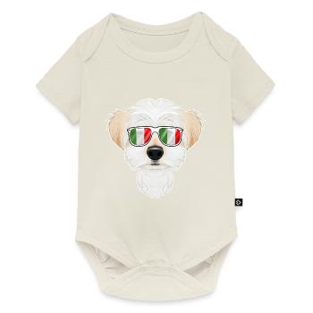 Lunettes de soleil Maltese Italy I drapeau italien - Body à manches courtes Premium Bébé - blanc cassé - Devant