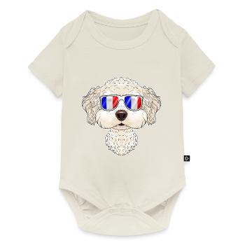 Bichon Frize France Sunglasses I French Flag - Baby Premium short-sleeve bodysuit - off white - Front