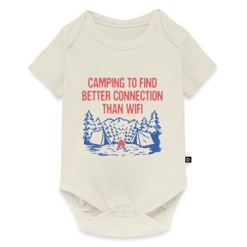 Meilleure connexion que WiFi Camping Wildlife - Body à manches courtes Premium Bébé - blanc cassé - Devant