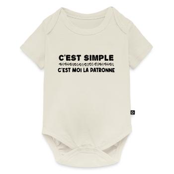 CERTIFIÉE MEILLEURE PATRONNE DU MONDE - Body à manches courtes Premium Bébé - blanc cassé - Devant