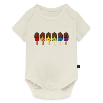 SUMMER SCHOKO EIS ESSEN REGENBOGEN BUNT SOMMER EIS - Baby Premium Kurzarmbody - Naturweiß - Vorne