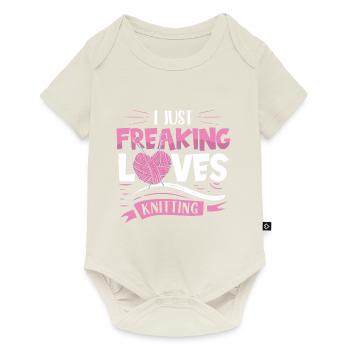 I just freaking loves Knitting - Baby Premium Kurzarmbody - Naturweiß - Vorne