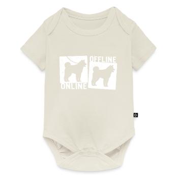 Online Offline - Akita Dog Dog Leash - Baby Premium short-sleeve bodysuit - off white - Front