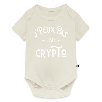 je peux pas j'ai crypto idée cadeau humour bourse - Body à manches courtes Premium Bébé - blanc cassé - Devant