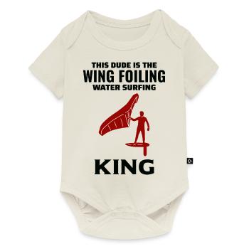 Wing Foiling Hydrofoil Surfing Surf Water Sport - Baby Premium short-sleeve bodysuit - off white - Front