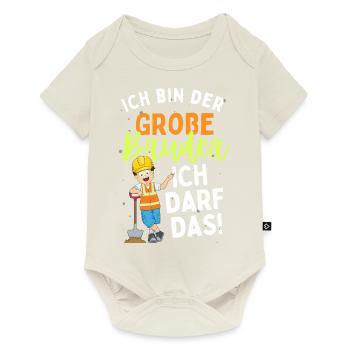 Großer Bruder 2024 Loading darf das Baustelle - Baby Premium Kurzarmbody - Naturweiß - Vorne