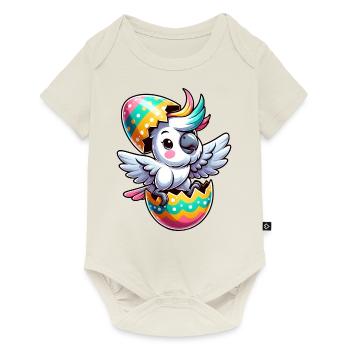 Easter Cockatoo in Eggshell, Clumsy Bird - Baby Premium short-sleeve bodysuit - off white - Front