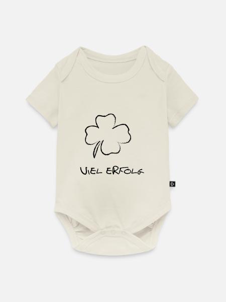 Kleeblatt Erfolg - Baby Premium Kurzarmbody - Naturweiß