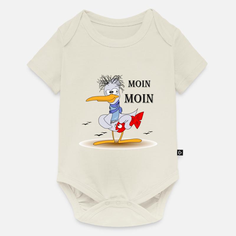 Moin Moin - Baby Premium Kurzarmbody - Naturweiß
