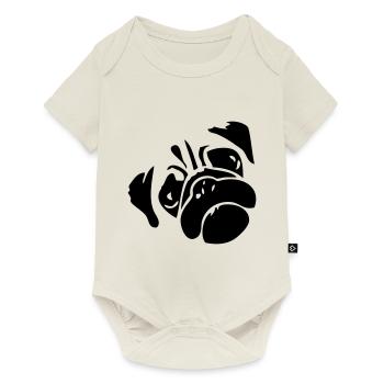 chien carlin dog - Body à manches courtes Premium Bébé - blanc cassé - Devant