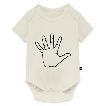 main seul 5 doigts - Body à manches courtes Premium Bébé - blanc cassé - Devant