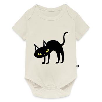 SCARY Halloween arched back cat - Baby Premium short-sleeve bodysuit - off white - Front