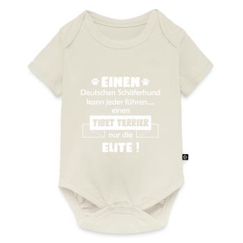 Tibet Terrier Tshirt - Tibet Terrier Hund Shirt - Baby Premium Kurzarmbody - Naturweiß - Vorne