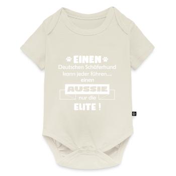 Australian Shepherd Tshirt - Aussie Shirt - Baby Premium Kurzarmbody - Naturweiß - Vorne