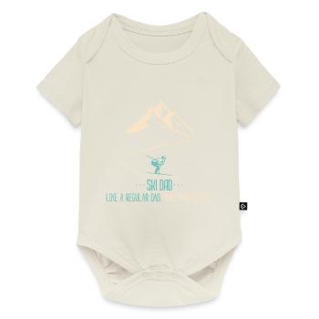 Ski Dad Funny Cute Winter Skiing Gift For Men - Baby Premium short-sleeve bodysuit - off white - Front