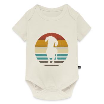 Retro Dackel Dackelhund Hund Silhouette Geschenk - Baby Premium Kurzarmbody - Naturweiß - Vorne