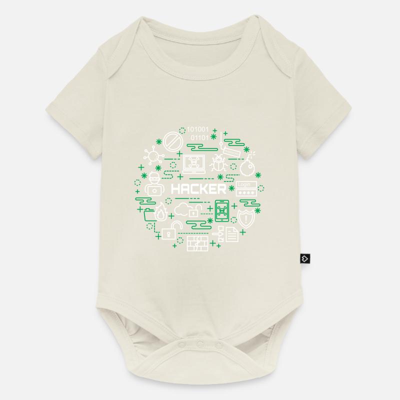 Hacker - Baby Premium Kurzarmbody - Naturweiß